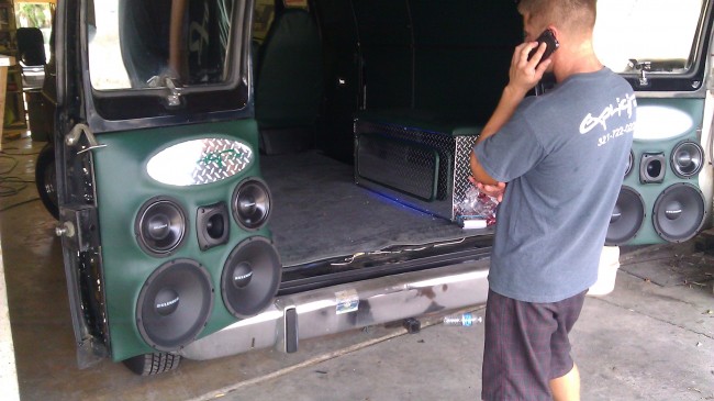 1978 Dodge Van custom stereo with selenium drivers and powerbass amps Explicit Custom Melbourne Suntree Viera Florida