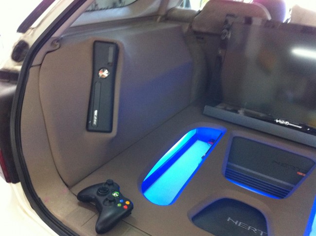 Honda Accord Wagon custom audio visual build using Hertz audio including an Xbox and Vizio TV. Explicit Customs Melbourne Suntree Viera Florida