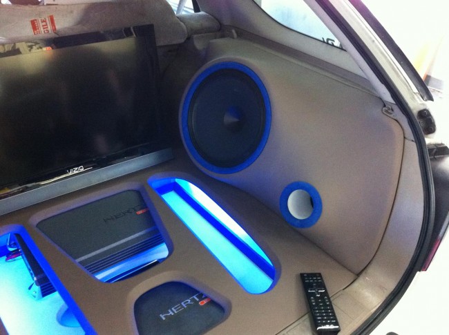 Honda Accord Wagon custom audio visual build using Hertz audio including an Xbox and Vizio TV. Explicit Customs Melbourne Suntree Viera Florida