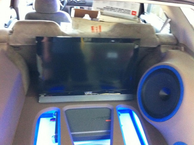 Honda Accord Wagon custom audio visual build using Hertz audio including an Xbox and Vizio TV. Explicit Customs Melbourne Suntree Viera Florida