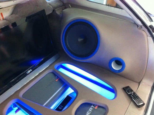 Honda Accord Wagon custom audio visual build using Hertz audio including an Xbox and Vizio TV. Explicit Customs Melbourne Suntree Viera Florida