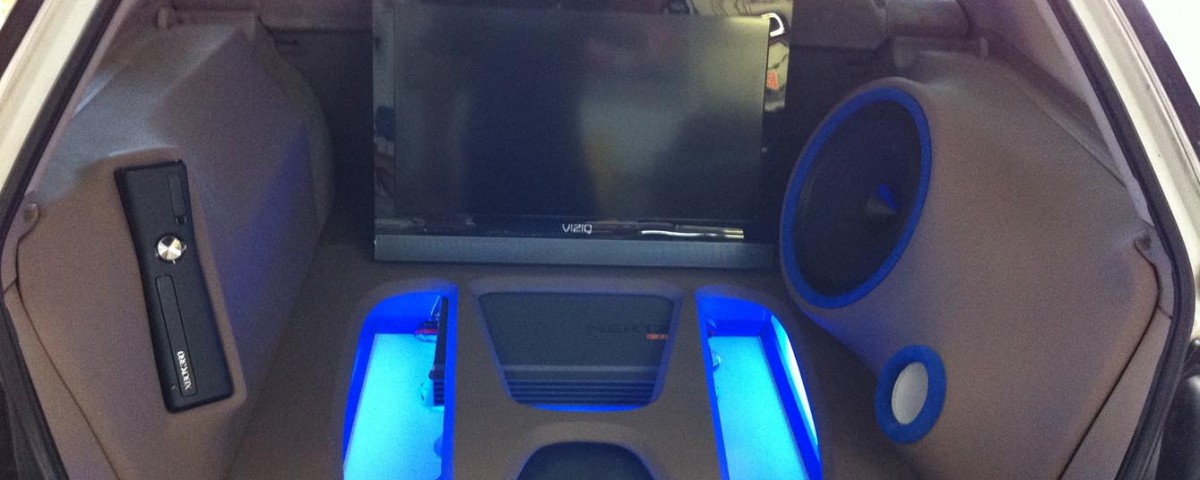 Honda Accord Wagon custom audio visual build using Hertz audio including an Xbox and Vizio TV. Explicit Customs Melbourne Suntree Viera Florida