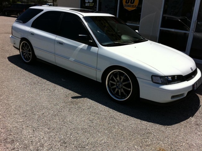 Honda Accord Wagon custom audio visual build using Hertz audio including an Xbox and Vizio TV. Explicit Customs Melbourne Suntree Viera Florida