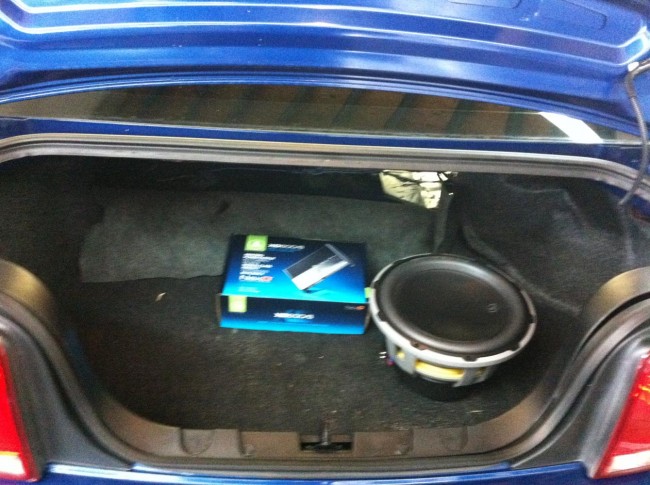 Ford Mustang car stereo with JL Audio speakers and amplifiers. Explicit Customs Melbourne Suntree Viera Florida