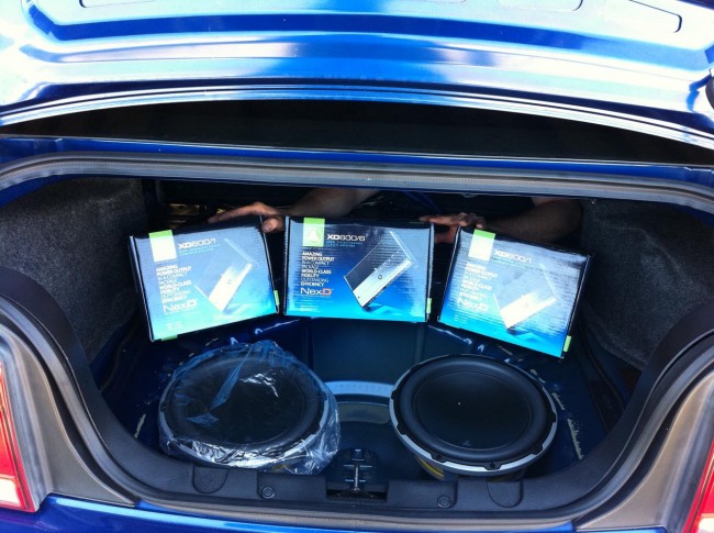 Ford Mustang car stereo with JL Audio speakers and amplifiers. Explicit Customs Melbourne Suntree Viera Florida