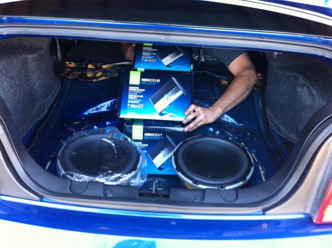 Ford Mustang car stereo with JL Audio speakers and amplifiers. Explicit Customs Melbourne Suntree Viera Florida