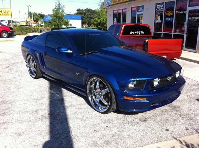Ford Mustang car stereo with JL Audio speakers and amplifiers. Explicit Customs Melbourne Suntree Viera Florida