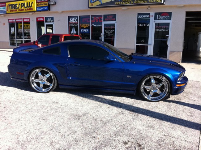 Ford Mustang car stereo with JL Audio speakers and amplifiers. Explicit Customs Melbourne Suntree Viera Florida