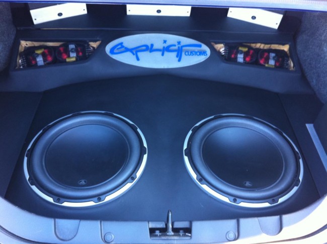 Ford Mustang car stereo with JL Audio speakers and amplifiers. Explicit Customs Melbourne Suntree Viera Florida