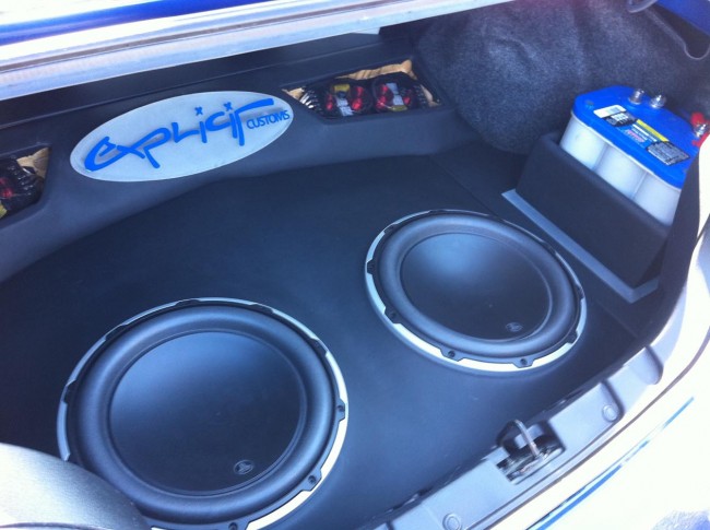 Ford Mustang car stereo with JL Audio speakers and amplifiers. Explicit Customs Melbourne Suntree Viera Florida