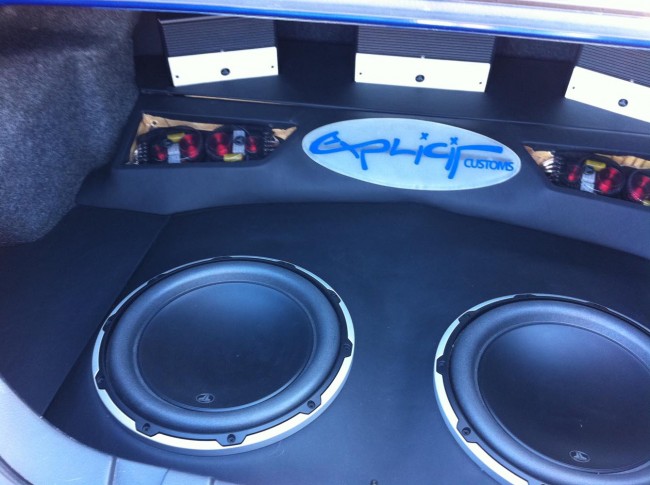 Ford Mustang car stereo with JL Audio speakers and amplifiers. Explicit Customs Melbourne Suntree Viera Florida