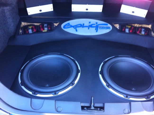 Ford Mustang car stereo with JL Audio speakers and amplifiers. Explicit Customs Melbourne Suntree Viera Florida