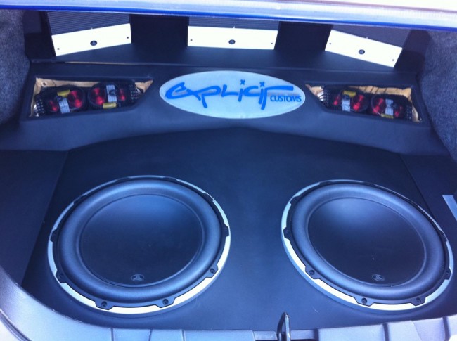 Ford Mustang car stereo with JL Audio speakers and amplifiers. Explicit Customs Melbourne Suntree Viera Florida