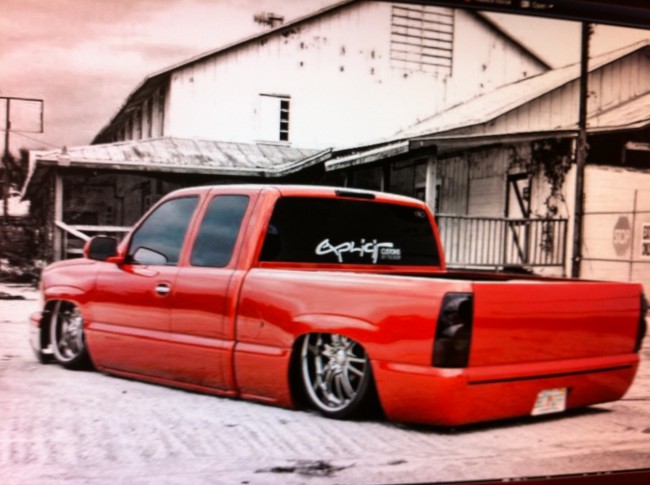 2000 Chevy Silverado Truck custom car stereo, air ride suspension, paint, fabrication, brakes. Explicit Customs Melbourne Suntree Viera Florida