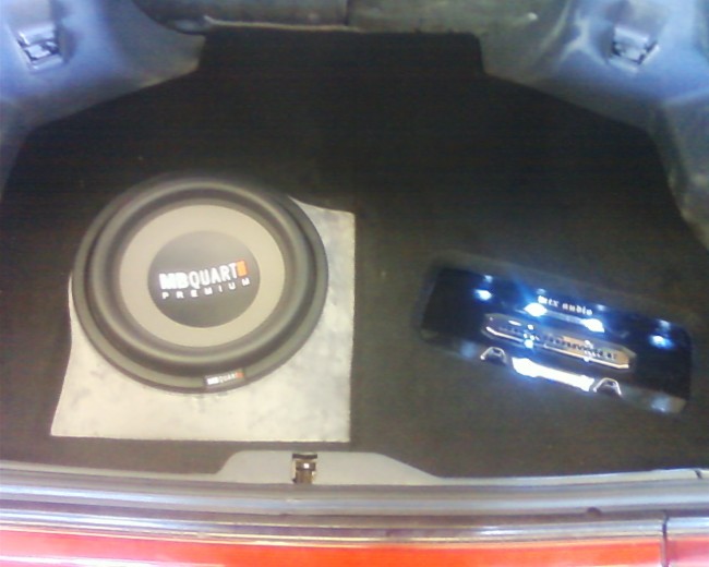 Toyota Supra custom fiberglass car stereo MTX Audio amp MB Quart subwoofer Explicit Customs Melbourne Suntree Viera Florida