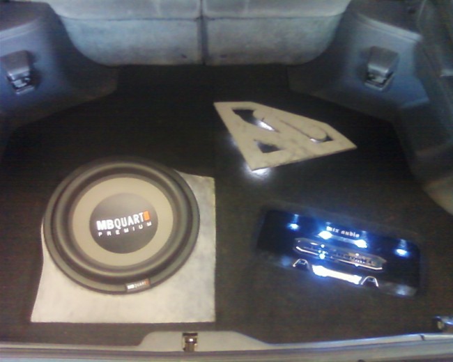 Toyota Supra custom fiberglass car stereo MTX Audio amp MB Quart subwoofer Explicit Customs Melbourne Suntree Viera Florida
