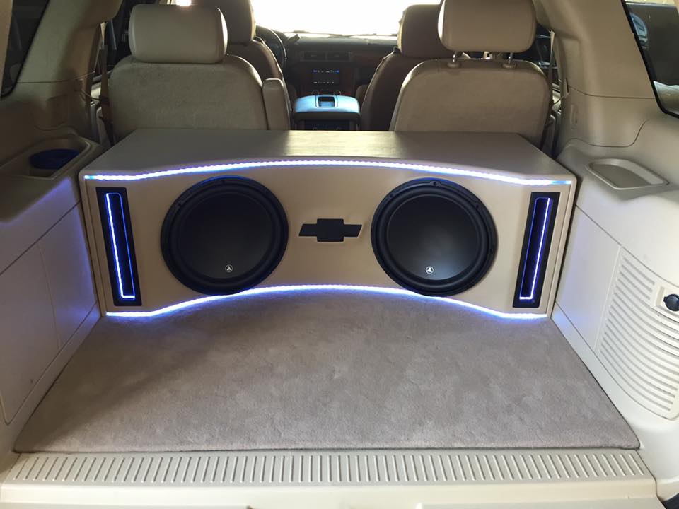 Chevy Tahoe Jl Audio Subwoofer Box Build And Installation Explicit Customs - Diy Subwoofer Box For Truck