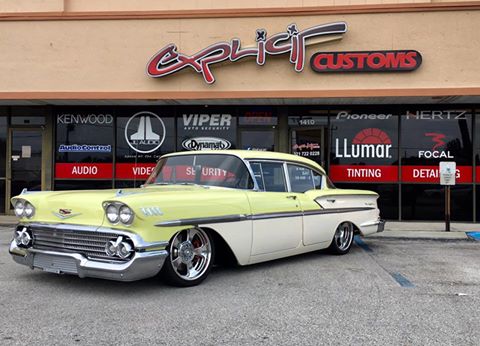 1958 Chevy Bel Air car stereo installation in Melbourne by Explicit Customs using Focal and JL Audio