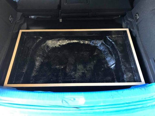 VW Golf fiberglass trunk subwoofer system by Explicit Customs Melbourne