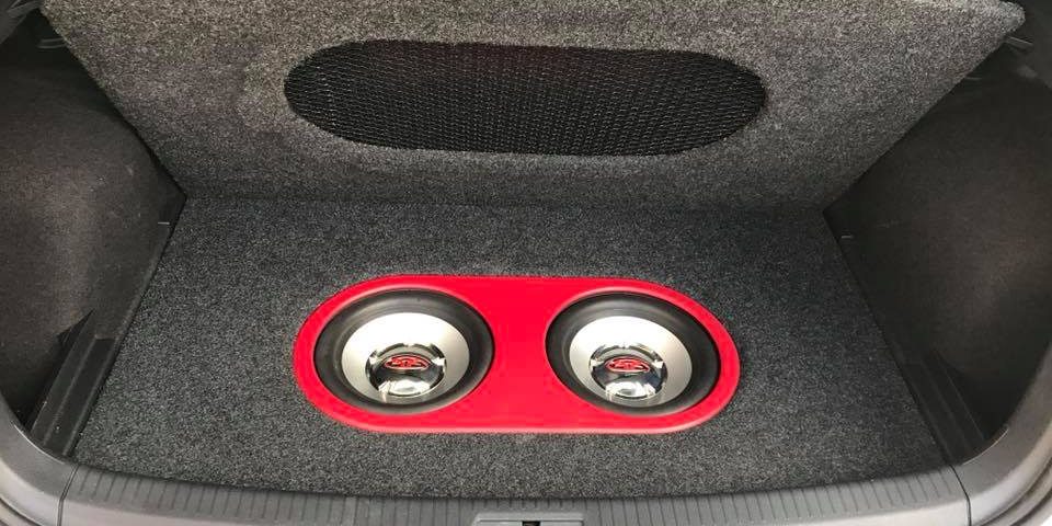 VW Golf fiberglass trunk subwoofer system by Explicit Customs Melbourne