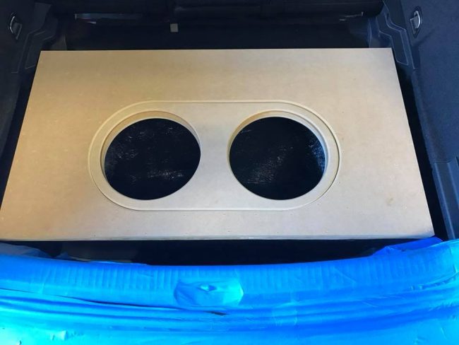 VW Golf fiberglass trunk subwoofer system by Explicit Customs Melbourne