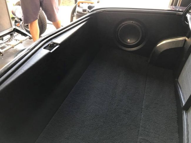 chevy chevelle car stereo installation in Melbourne with JL Audio subwoofer and amps full trunk restoration by Explicit Customs