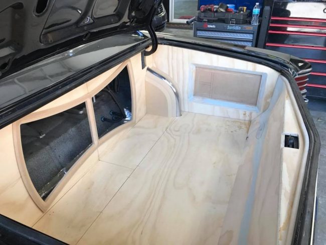 chevy chevelle car stereo installation in Melbourne with JL Audio subwoofer and amps full trunk restoration by Explicit Customs