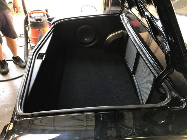 chevy chevelle car stereo installation in Melbourne with JL Audio subwoofer and amps full trunk restoration by Explicit Customs