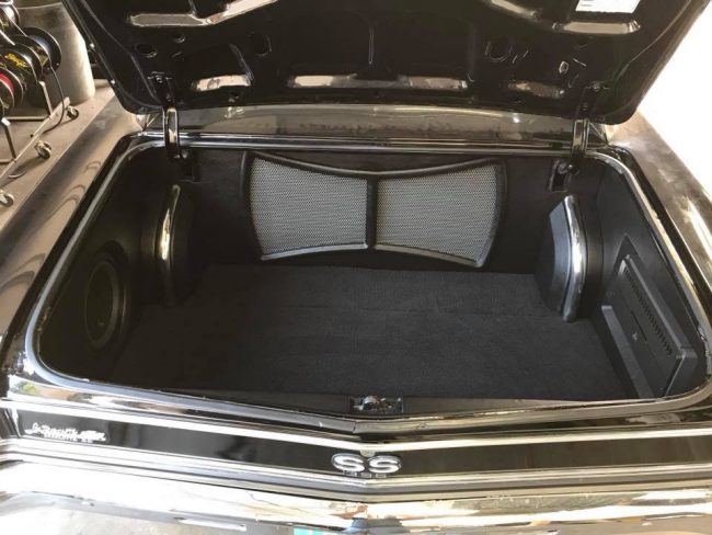 chevy chevelle car stereo installation in Melbourne with JL Audio subwoofer and amps full trunk restoration by Explicit Customs