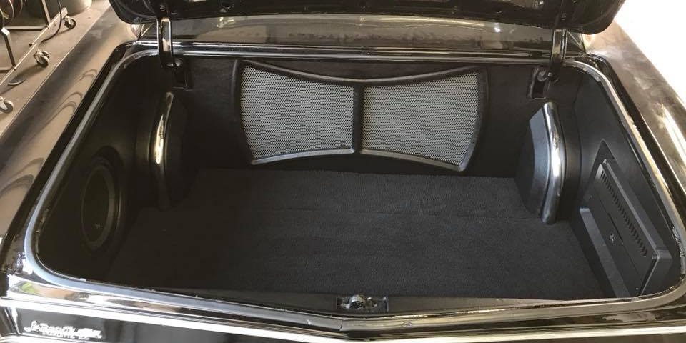 chevy chevelle car stereo installation in Melbourne with JL Audio subwoofer and amps full trunk restoration by Explicit Customs