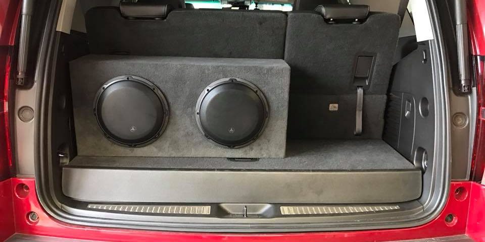 chevy tahoe subwoofer installation with JL Audio amps and subs by Explicit Customs in Melbourne