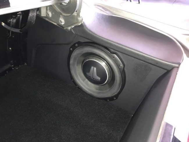 classic ford mustang custom center console and trunk subwoofer installation in Melbourne by Explicit Customs