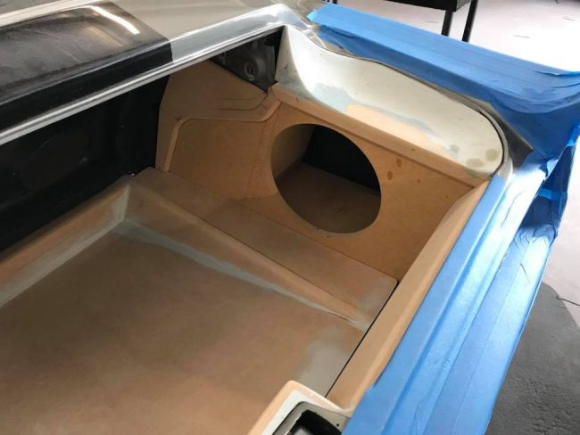 classic ford mustang custom center console and trunk subwoofer installation in Melbourne by Explicit Customs