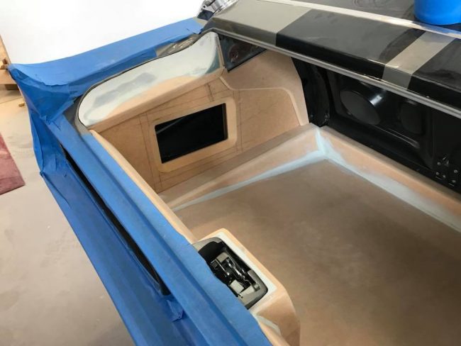 classic ford mustang custom center console and trunk subwoofer installation in Melbourne by Explicit Customs