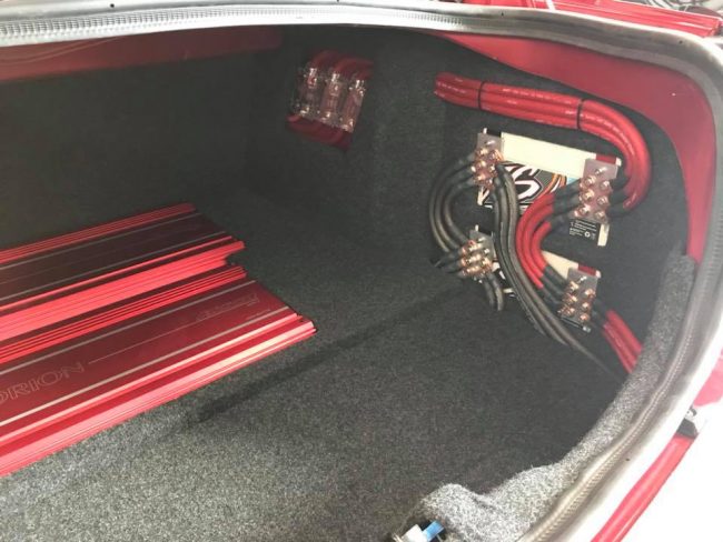 dodge charger ported wall car stereo installation with Orion HCCA subs and amps by Explicit Customs car stereo in Melbourne