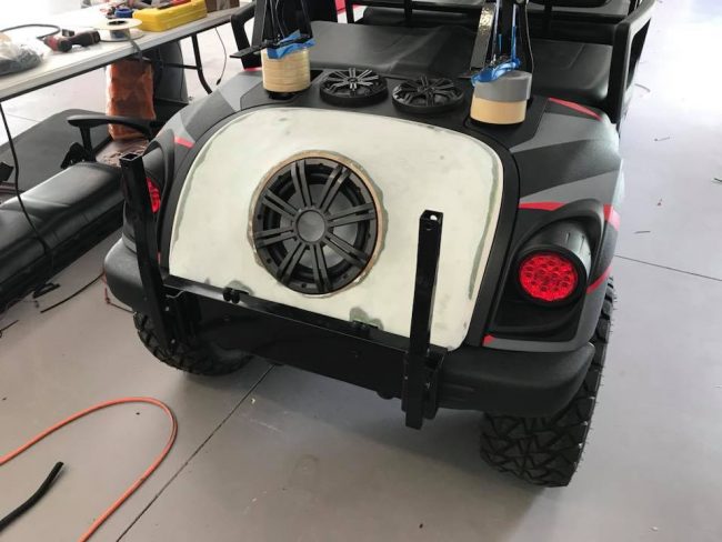 golf cart sound system installation in Melbourne and Viera by Explicit Customs