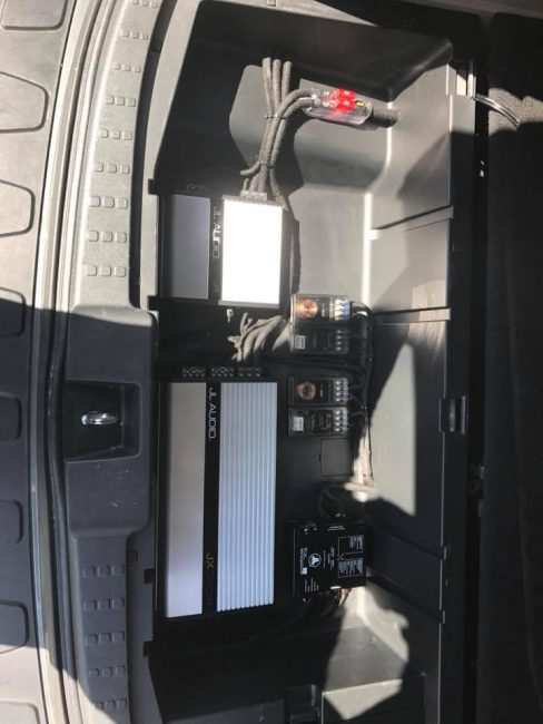 honda pilot down firing subwoofer box and jl audio amp installtion in Melbourne by Explicit Customs