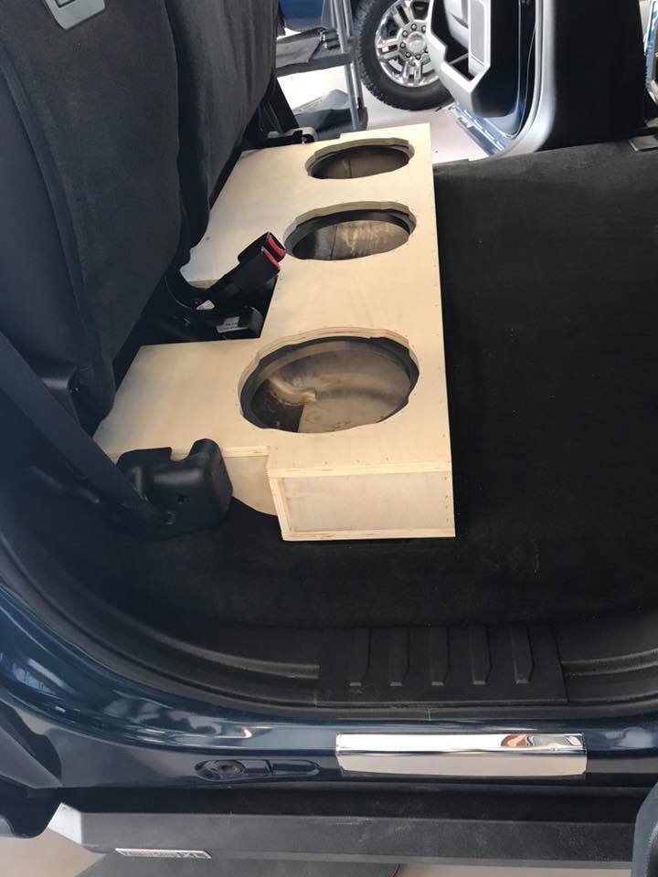 Ford F-250 Under Rear Seat Subwoofer Box Installation with 3 JL Audio