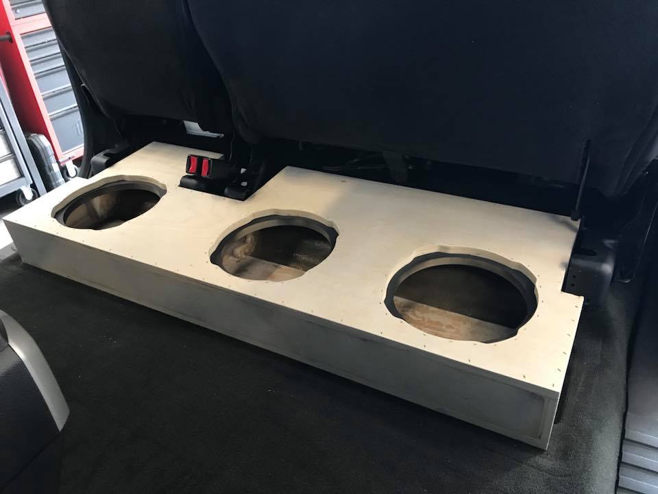 Ford F-250 Under Rear Seat Subwoofer Box Installation with ...